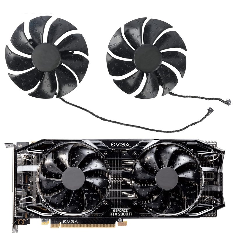 Coolerage 85mm DC 12V 0.55A 4Pin PLA09215S12H RTX2080Ti GPU Fans for EVGA RTX 2060 2070 2080 2080Ti RTX2080Ti Graphics Card Cooling Fans (Fan - AB) - Image 1